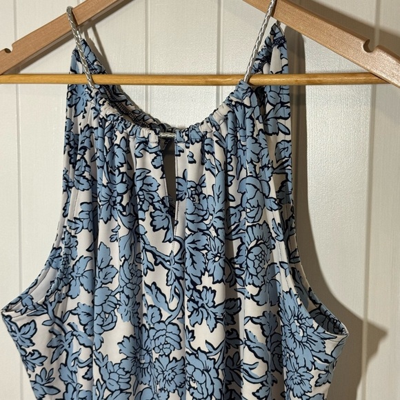 Michael Kors Blue Floral Sleeveless Blouse - Picture 3 of 7